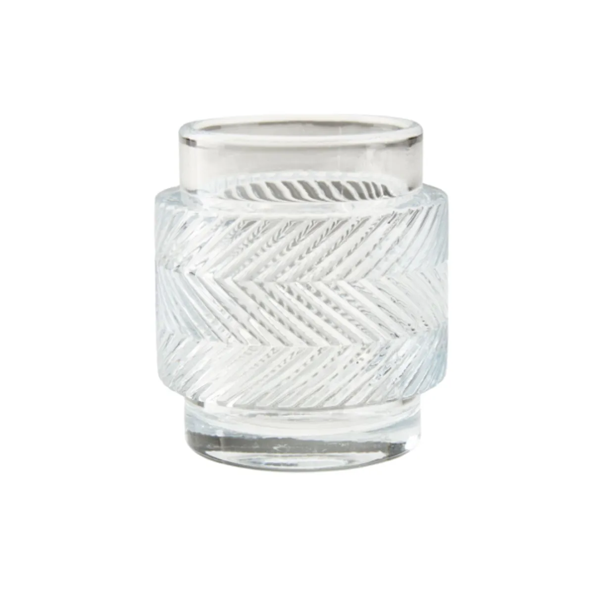 Svečnik Glass, steklen, črte